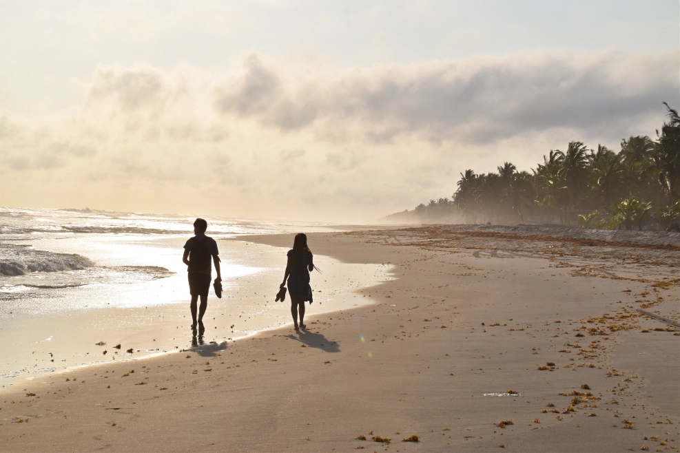 Costa Rica has beaches in the Pacific Ocean and the Atlantic Coast.